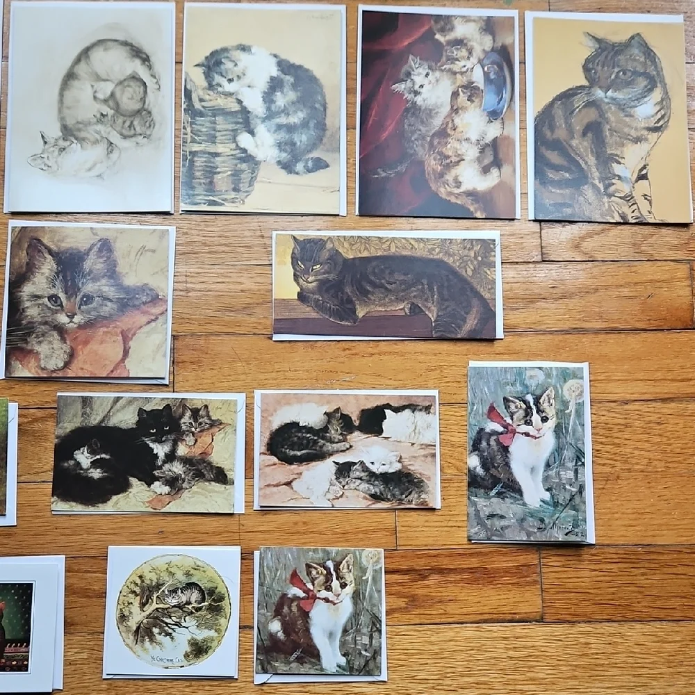 19 BLANK CHARMING CARDS OF CATS